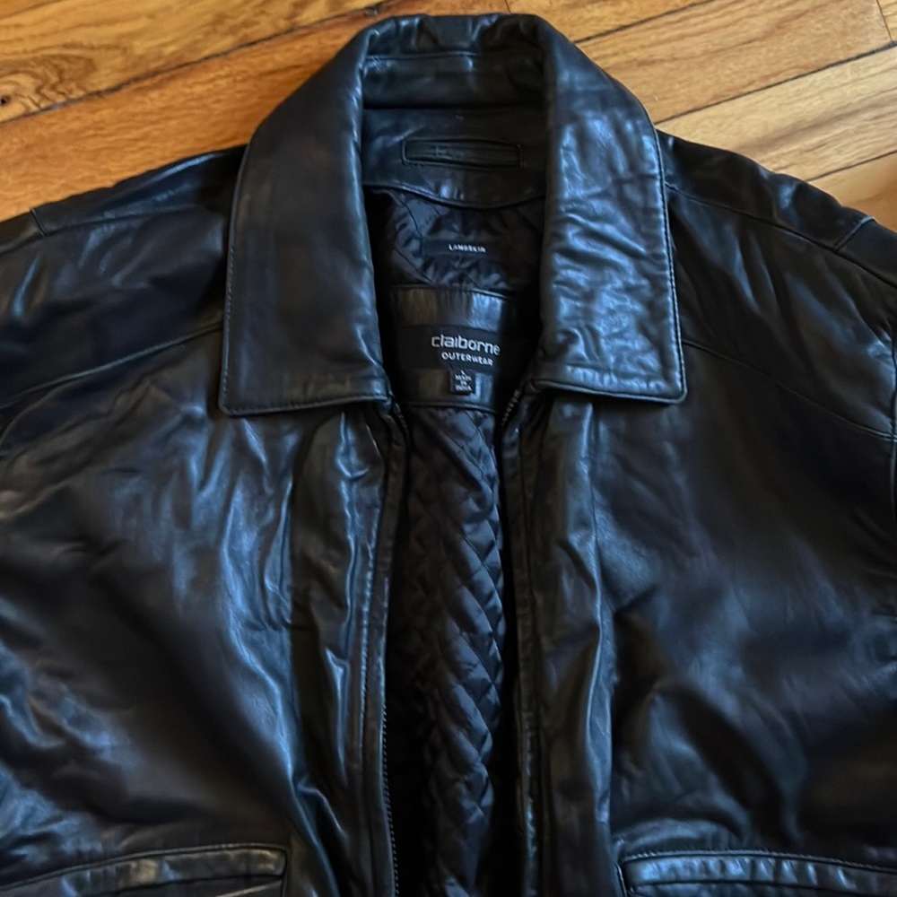 Clairborne Leather Jacket Large Mens